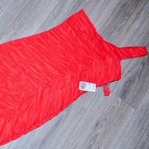 Red Hi-Low Multi-teared One-shoulder Dress